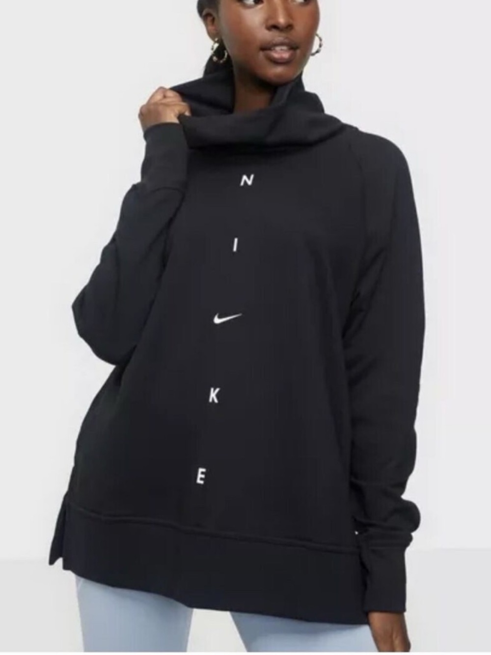 Nike Get Fit Black Cowl Neck Pullover Sweatshirt NEW